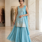 UK 12 / 38" - Light Blue - Ladies Sharara / Palazzo Trousers Suit - UK Stock - Sangeet / Henna / Weddings - DIL8571 VJ