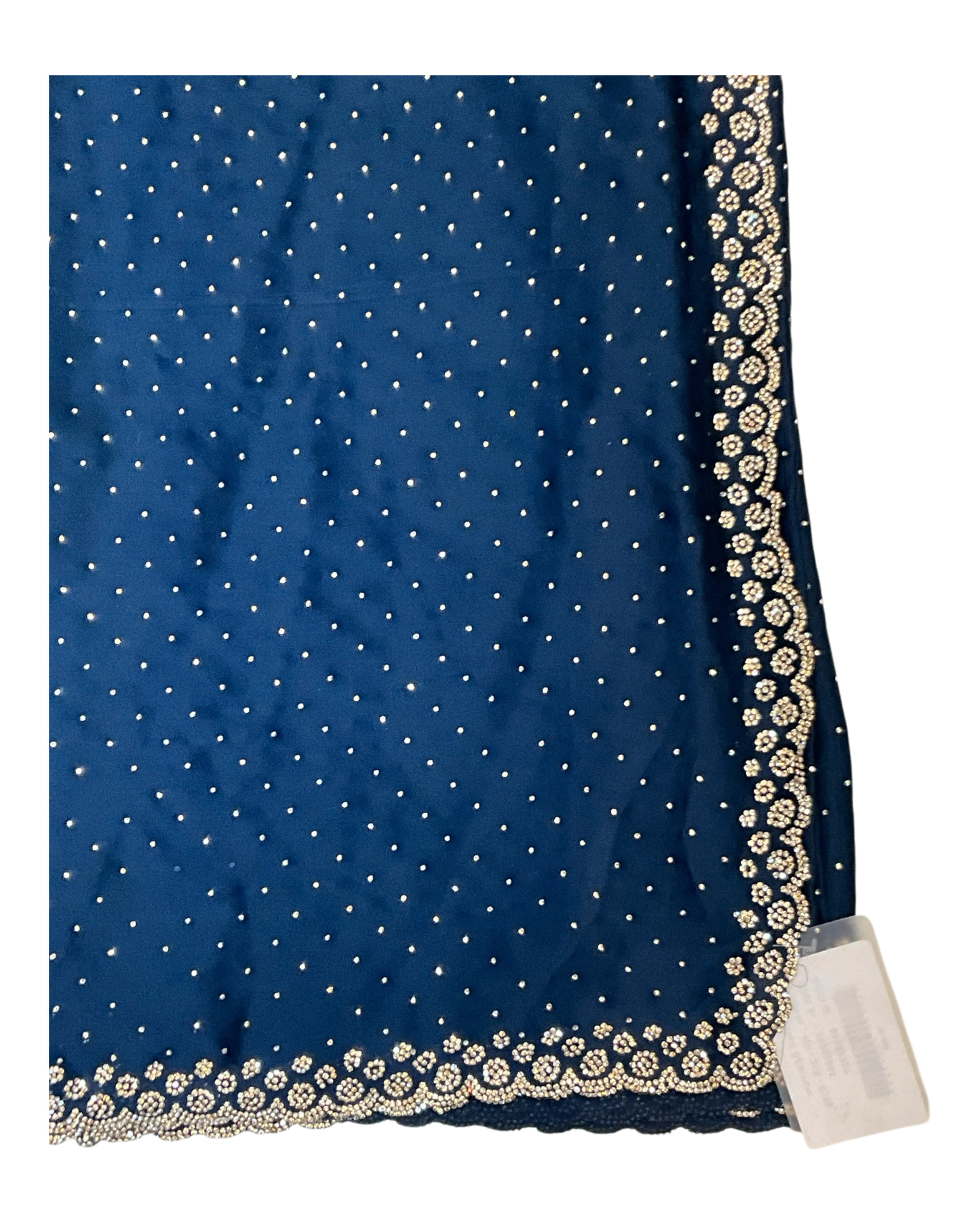 Navy Blue - Rich Saree with Stone Work and Blouse Piece - UK stock - 24hr Dispatch - RS2514 VC