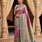 Wine - Rich Brocade Traditional Handloom Saree with Blouse Piece - UK stock - 24hr Dispatch - SP2627 TV