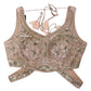 Champagne / Peach - Designer Ladies Short Top Palazzo Trousers Suit - Size 12 (38") - VMK KIA RR