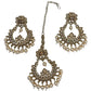 Gold - Large Size Antique Gold Finish Necklace Set with Earrings - SB396  11KK24