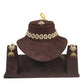 Maroon - Medium Size Antique Gold Finish Necklace Set with Earrings - RAK122  R 0424