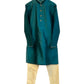 Turquoise Blue - Silky Mens Indian Kurta set - UK Stock - Ideal to Pair with a Waistcoat - VEE1095 KJ