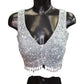 Silver Grey - Designer Ladies Short Top Palazzo Trousers Suit - Size 14 (40") - VMK BADAL PY