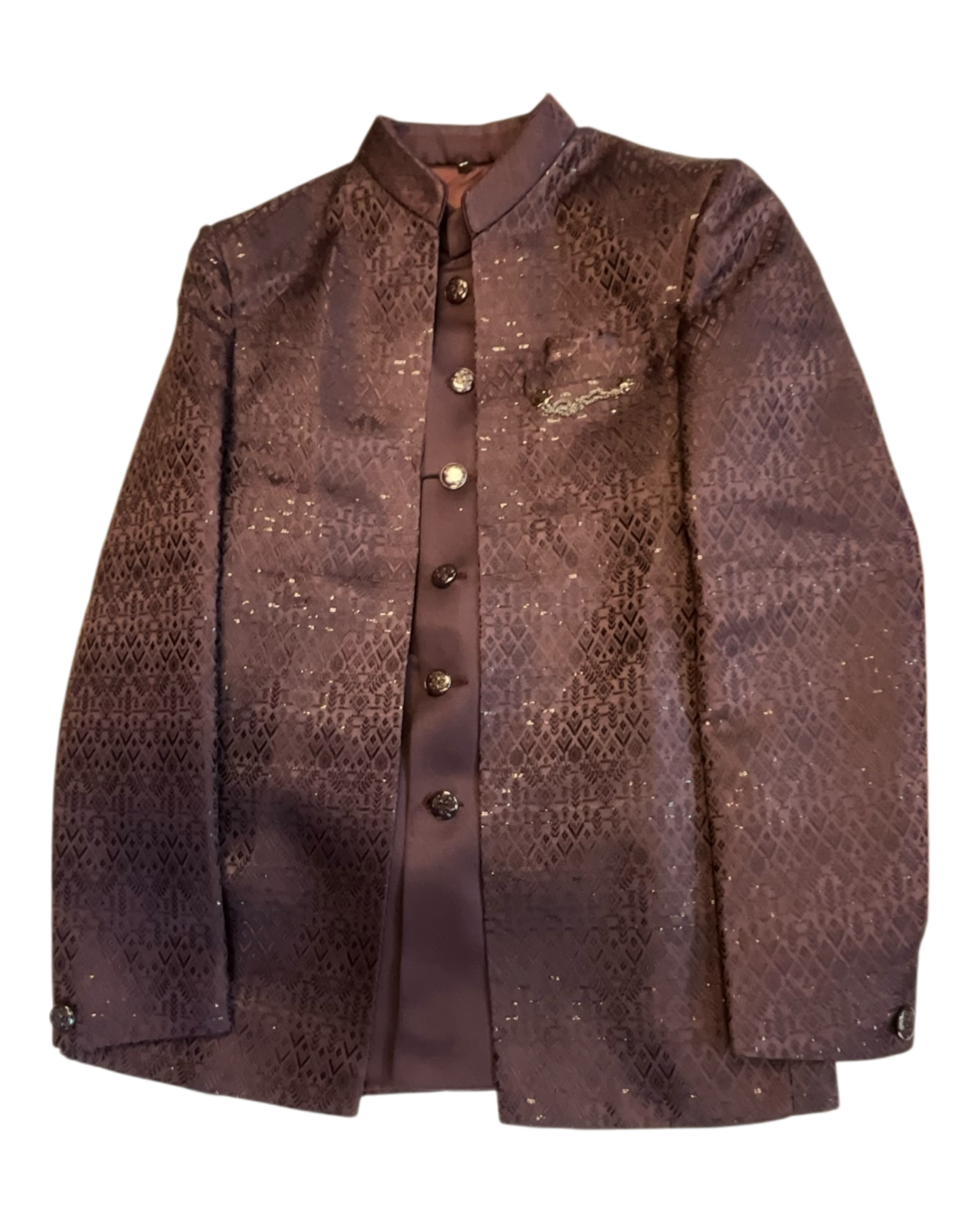 Wine - PREMIUM Slim Fit Mens BandhGala / Prince / Chinese Collar Open Jacket with inside Waistcoat- Fantastic Fit - 01JT26 CS2601