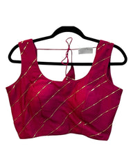 Fuchsia / Magenta -  Dupion Silk Lehenga Set - Size UK 12 (38