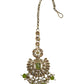 Mint Henna Green - Large - Antique Gold Finish Traditional Tika Head piece - Bollywood - Weddings - PRI1773  11V24
