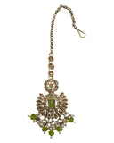 Mint Henna Green - Large - Antique Gold Finish Traditional Tika Head piece - Bollywood - Weddings - PRI1773  11V24