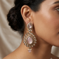 Baby Pink - Large - Antique Gold Finish Traditional Earrings - Bollywood - Weddings - 15ER549 07A26