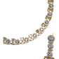 Clear - American Diamond Style Gold Finish Small Size Necklace Set with Earrings - AE2423 11C24