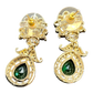 Clear / White - Small - Antique Gold Finish Traditional Earrings - Bollywood - Weddings - 15ER715 07J26