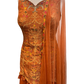 Size 18 (44") - Rust / Orange - Designer Ladies Medium Top Palazzo Trousers Suit - VMK AGNI RY