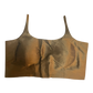 Antique Gold - Rich Banarasi Thin Strap Designer Saree blouse with cups, 38" - UK Stock - Quick Delivery - RNK - R651- H