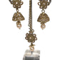 Gold/Clear - Medium - Antique Gold Finish Necklace Set with Earrings - DAJ474 H 0724