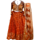 Size UK 12 (38" Bust) Adjustable to Size 14 - Orange - Silky Lehenga Set - Mehndi / Sangeet / Bridesmaids / Weddings / Garba  - UK Stock - 24h Dispatch - JF10468 05PA26