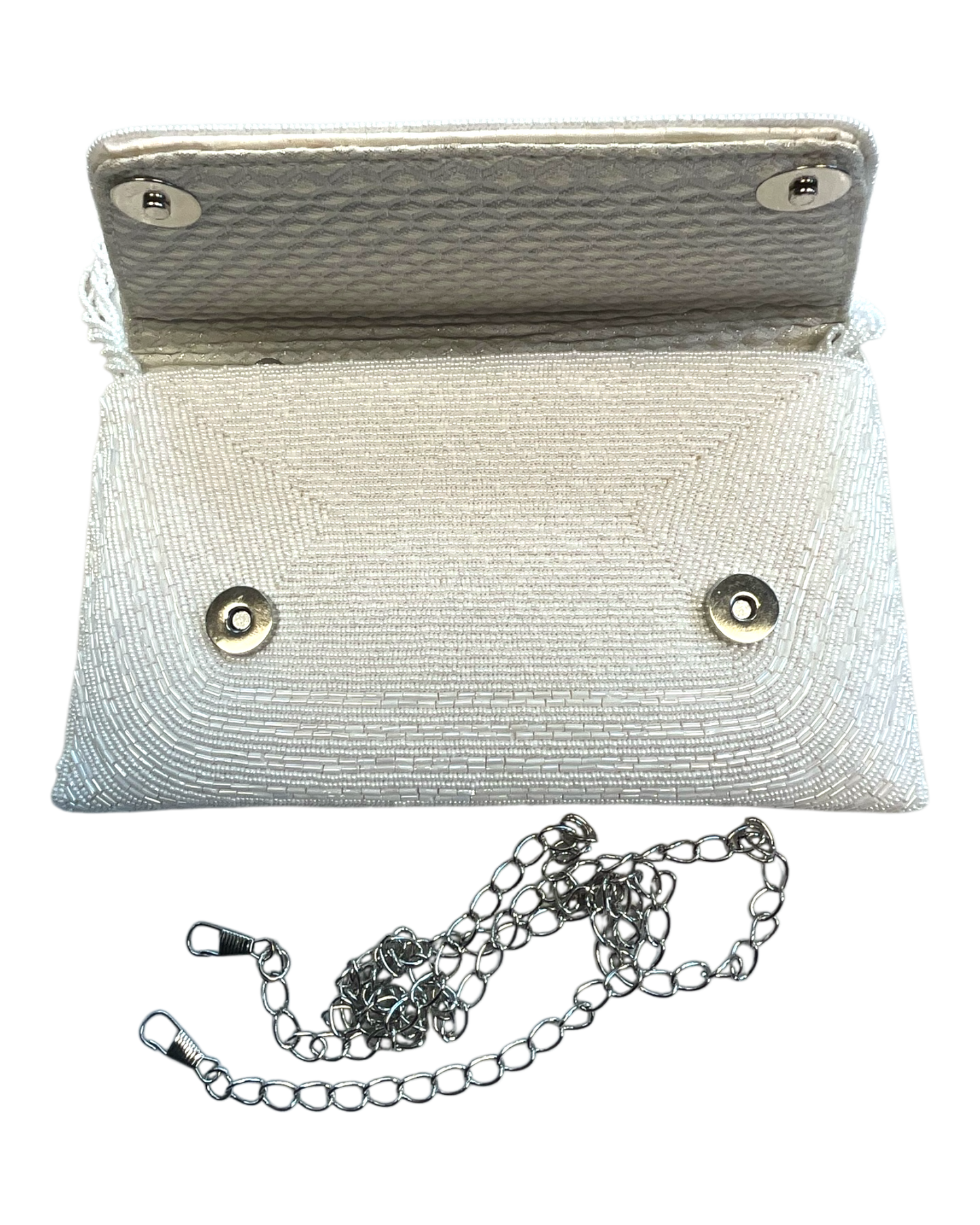 White - Rich Hand Embroidered Clutch Bag / Handbag -Bollywood / Weddings - JF27 11KJ25