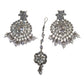Silver & Pearls - Silver Finish Long Necklace set - Bollywood - Weddings - KAJ1047 11KA24