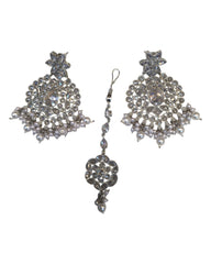Silver & Pearls - Silver Finish Long Necklace set - Bollywood - Weddings - KAJ1047 11KA24