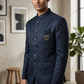 Teal / Rama - PREMIUM Slim Fit Mens Self Brocade BandhGala / Prince / Chinese Collar Jacket - Fantastic Fit - CS2501 01TA25