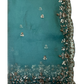 Turquoise Blue - Rich Saree with Bead Embroidery and Blouse Piece - UK stock - 24hr Dispatch - RS2523 TH