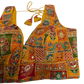 Size 40" / UK 14 - Yellow / Amber - Rich Silky Printed Saree blouse with cups - UK Stock - Quick Delivery - RNK - R961-KV