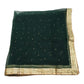 Large Soft Net Dupatta with Gold Beaded Border - Mix N Match -  HSK2307 RP 1023