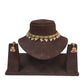 Pink - Small Size Antique Gold Finish Necklace Set with Earrings - VJY402  A 0424
