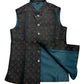 Bottle Green with Contrast Thread Brocade - Premium Mens Waistcoat - VNS-JKT13 10KJ25