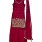 UK 12 / 38" - Fuchsia Pink - Ladies Sharara / Palazzo Trousers Suit - UK Stock - Sangeet / Henna / Weddings - OC76148 TA