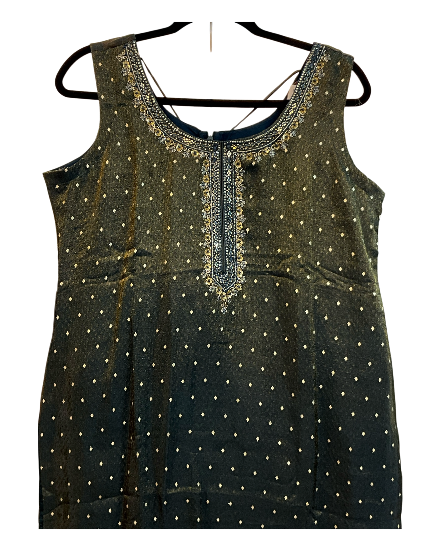 UK 14 / 40" - Dark Petrol Blue - Silky Brocade Ladies Trousers Suit - Sangeet / Henna / Temple - OC45067 TJ VA