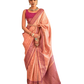 Coral / Purple - Silky Handloom Banarasi Saree with Blouse Piece -  12TY25 REW1050