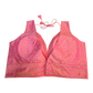 40" / UK 14 - Pink - Silky Designer Saree blouse with cups,  Sleeveless - UK Stock - Quick Delivery - RNK - R717 KV