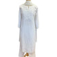 White - Cotton Ladies Salwar Kameez with Chiffon Dupatta - Elbow Length Sleeves - Funeral  / Church KTC250401 KR