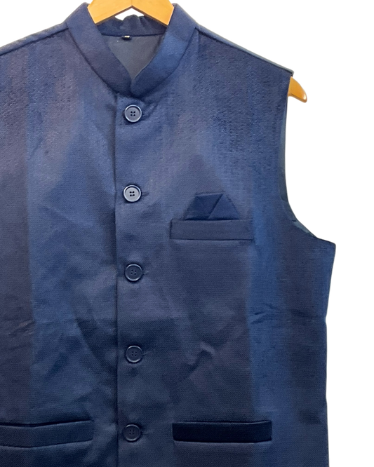 Navy Blue - Suede - Mens Indian Waistcoat - UK Stock - 24 hr Dispatch - KCS2601 03KT26
