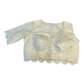 Size 36" / UK 10 - Cream - Shimmery Crinkle Halter Neck Saree blouse with cups - UK Stock - Quick Delivery - RNK - N621-KJ