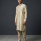 Pastel Pista Green - Soft Cotton Mens Kurta Set with Neck Thread Embroidery- Sangeet Mehendi Haldi - KCS1019 06KC26
