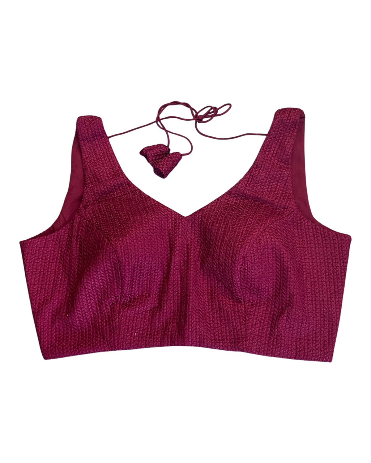 Size 40" / UK 14 - Maroon - Sleevless Saree blouse with cups - UK Stock - With Margin inside - VAM1301 - KY