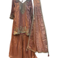 UK 12 / 38" - Rose Gold - Crepe Ladies Sharara / Palazzo Trousers Suit - Sangeet / Henna / Temple - OC83012 JA