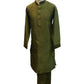 Henna Mehndi Green - Raw Silky Mens Indian Kurta set - Pair with a waistcoat or wear under Sherwanis - Weddings / Walimas , Sangeet, Mehndi / Henna , Eid / Diwali - BS2504 01KV25