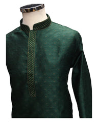 Green - Handloom Banarasi Mens Indian Kurta set - Weddings / Walimas , Sangeet, Eid, Mehndi / Henna - KCS1012 KR 0824 KP