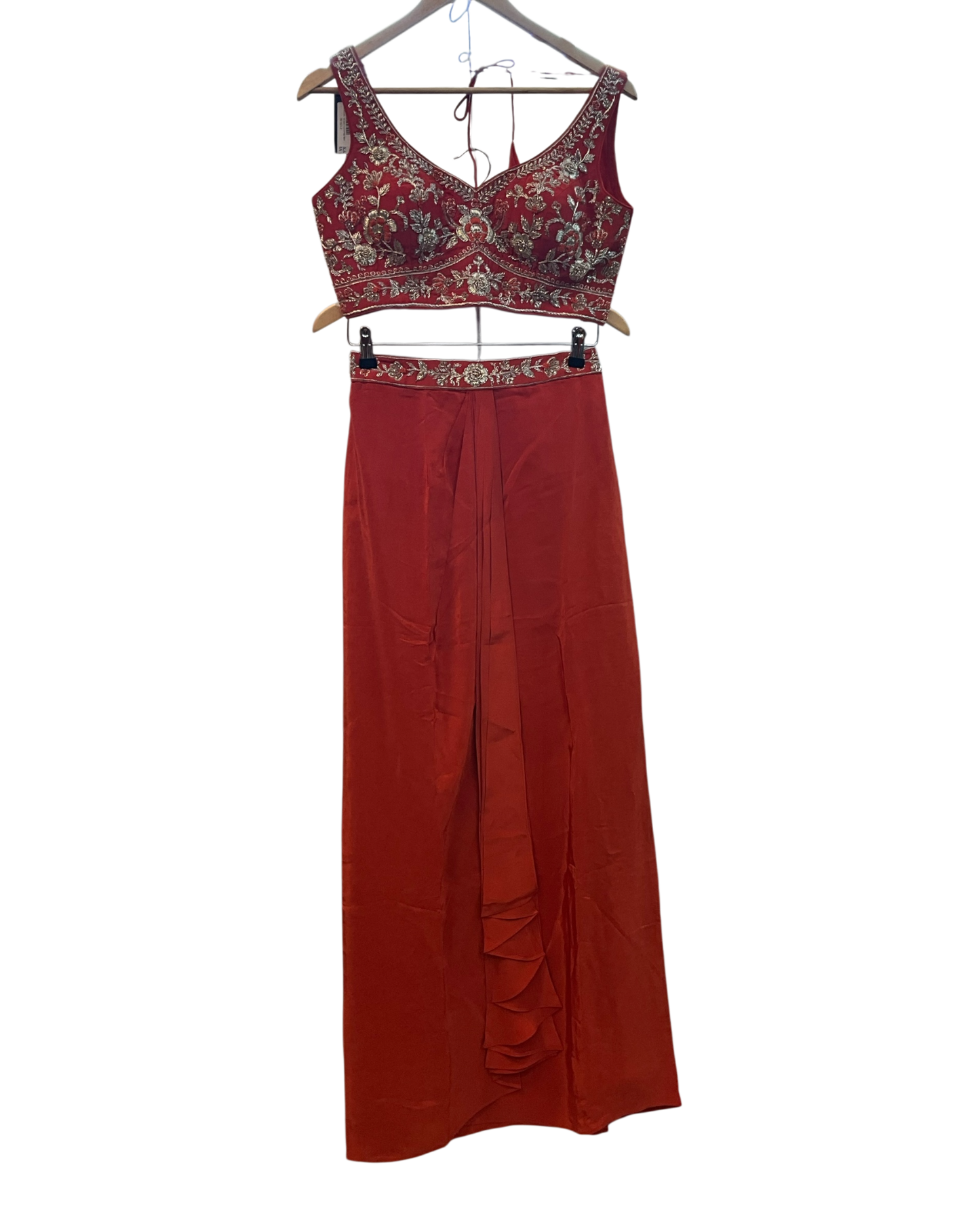 Size 12 (38") - Orange - Designer Ladies Short Top Saree Suit - VMK Bhumi PY