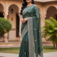 Turquoise Blue - Classic Saree with Thread Work Border and Blouse Piece - UK stock - 24hr Dispatch - RS2534 VY
