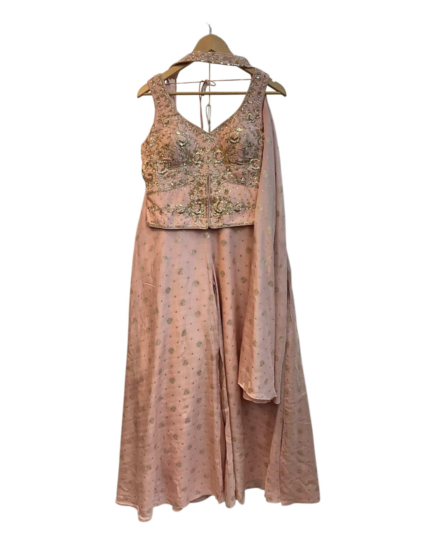 UK 12 / 38" - Baby Pink - Designer Ladies Indian Short Top Palazzo Trousers Suit - UK Stock - 2/3 days delivery - VMK JINA RY