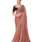 Coral Pink - Fancy Saree with contrast Blouse Piece - UK stock - 24hr Dispatch - TFH206TT