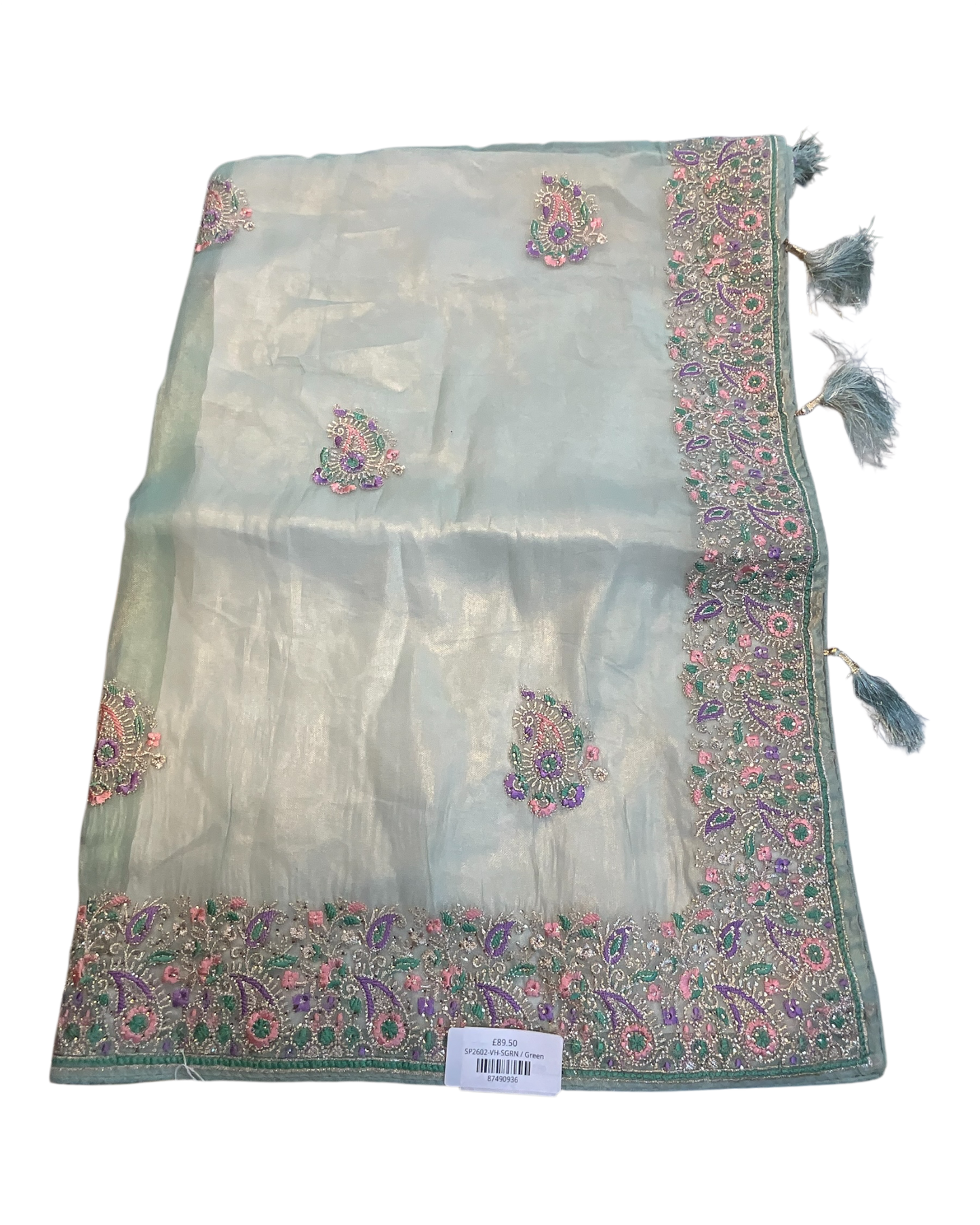 Sea Green - Fancy Party Saree with Blouse Piece - UK stock - 24hr Dispatch - SP2602 VH