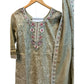 Gold - Ladies Medium Length Top Palazzo Trousers Suit - Size 12 (38") - KTC250149 TK