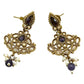 Purple - Small Size Antique Gold Finish Necklace Set with Earrings - Bollywood - AE2518 08A25