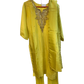 UK14 / 40" - Lemon Yellow - Silky Ladies Trousers Suit - Sangeet / Henna / Temple - KCS250190 TY