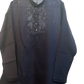 Dark Navy Blue - Soft Cotton Infused Mens Kurta Set with Rich Sequins Embroidery - Sangeet Mehendi Haldi - KCS3001 06KH26