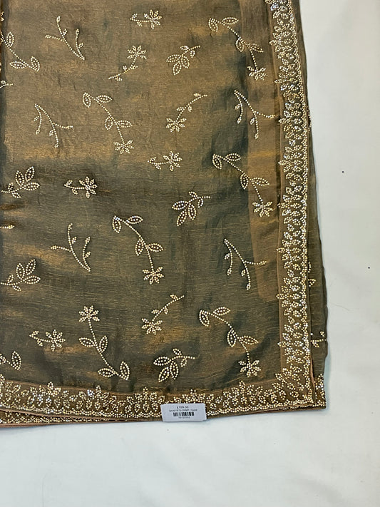 Champagne Gold - Fancy Party Saree with Blouse Piece - UK stock - 24hr Dispatch - SP2619 TJ